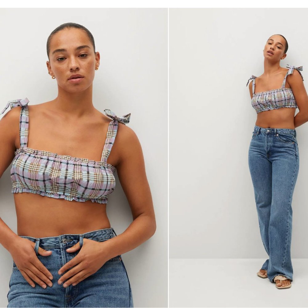NWT - Check crop top 🎀